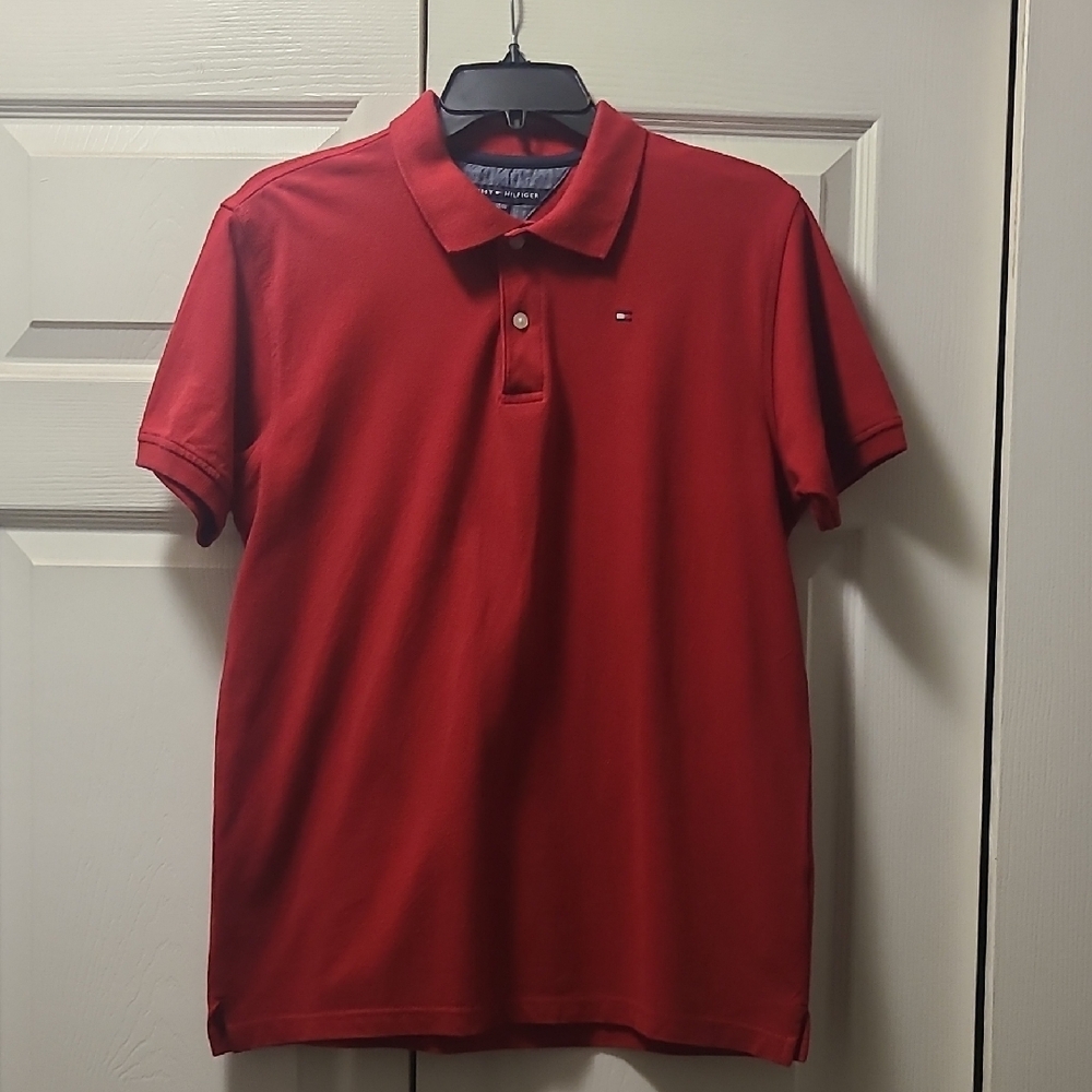 Tommy Hilfiger Red Polo Shirt Classic Design